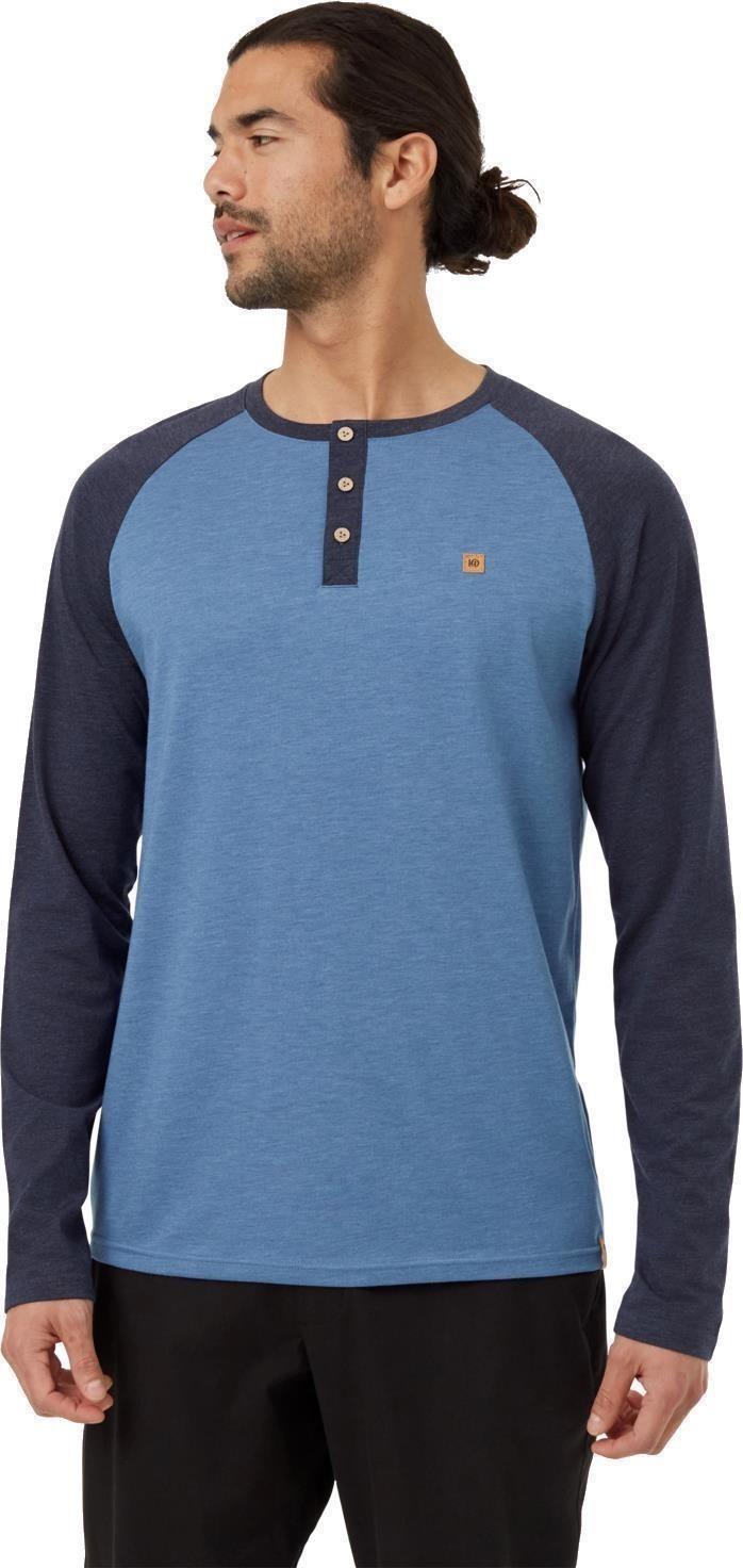 Baker Henley LS - Mens - canyon blue heather / midnight blue heather 1