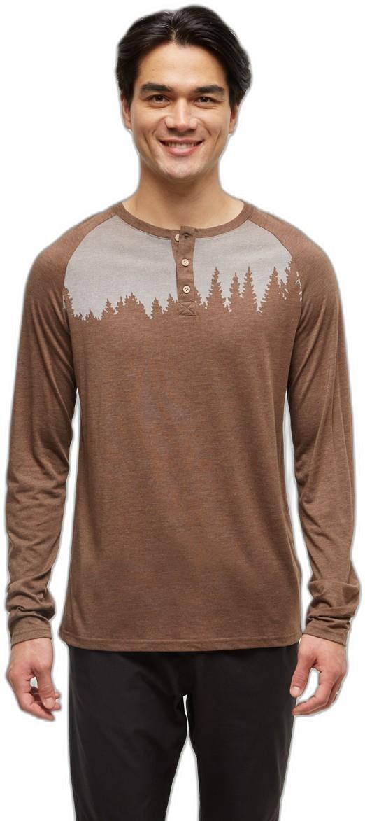 Baker Henley LS - Mens - clove heather / white 1