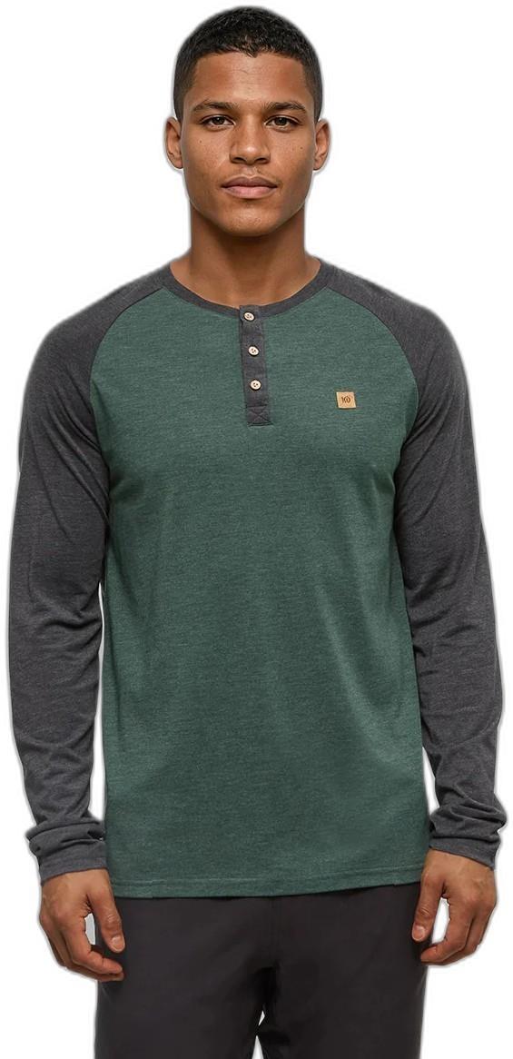 Baker Henley LS - Mens - forest pine heather / meteorite black heather 1