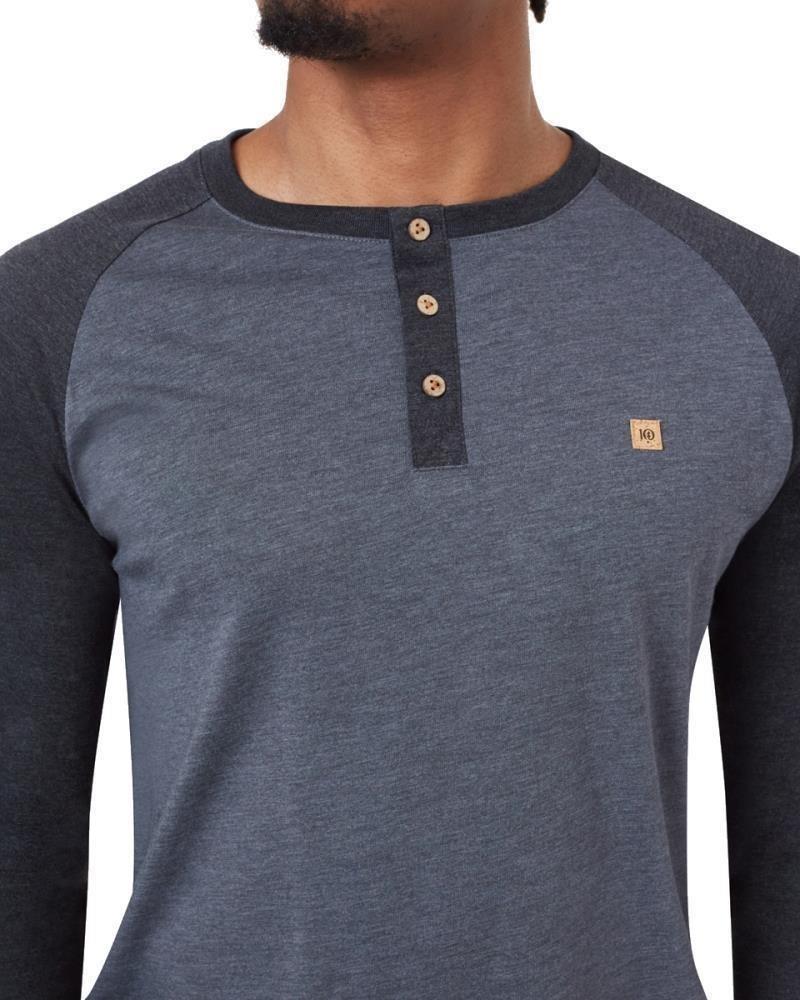 Baker Henley LS - Mens - gargoyle grey heather / meteorite black heather 1