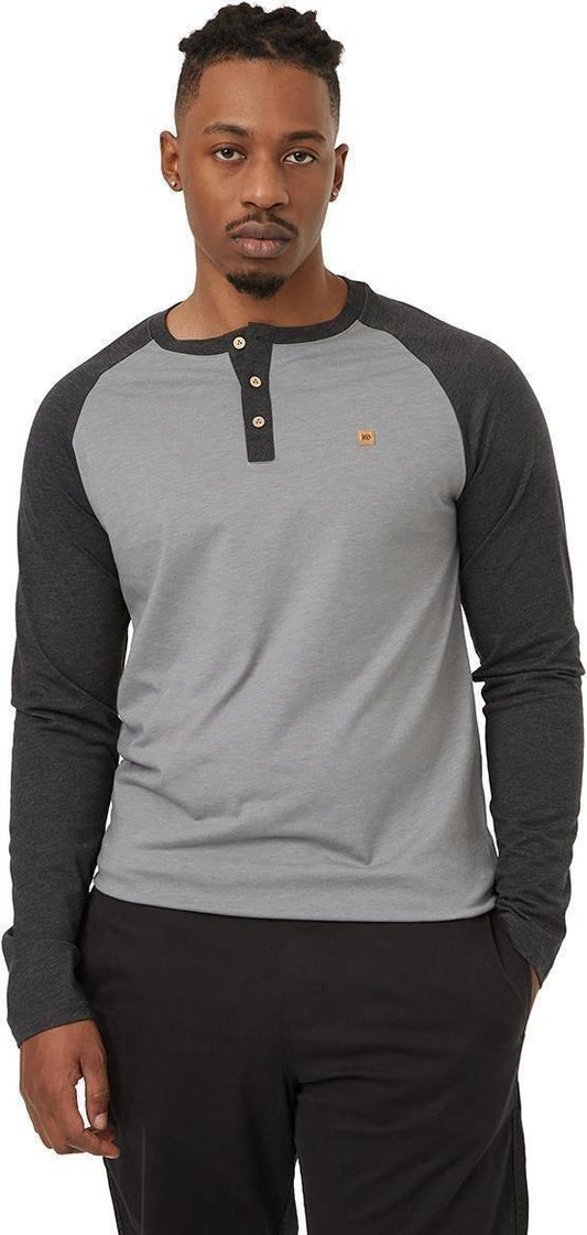 Baker Henley LS - Mens - grey heather / meteorite black heather 1