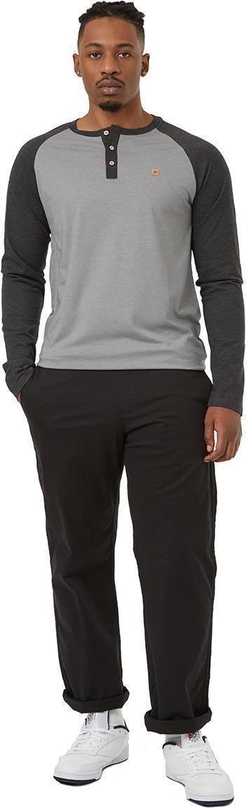 Baker Henley LS - Mens - grey heather / meteorite black heather 1