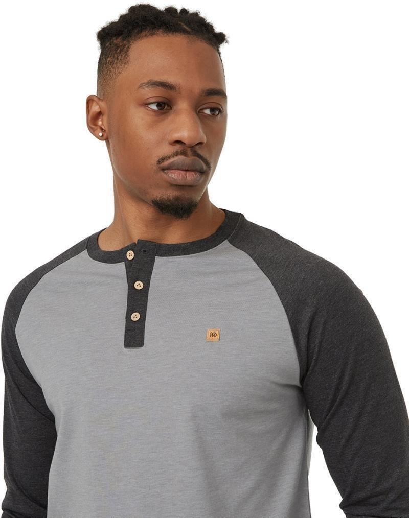 Baker Henley LS - Mens - grey heather / meteorite black heather 1