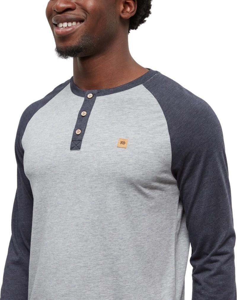Baker Henley LS - Mens - harbour grey heather / midnight blue heather 1