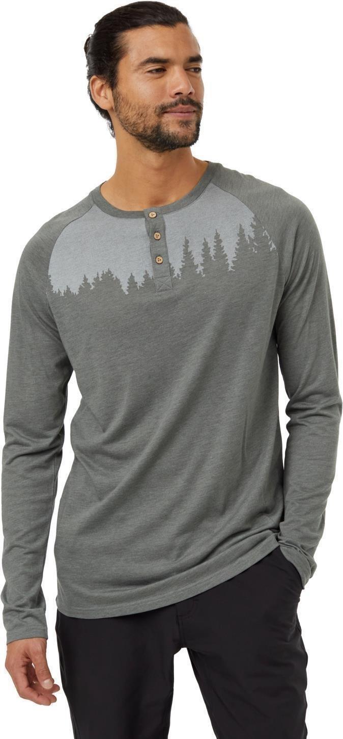 Baker Henley LS - Mens - mineral heather / white 1