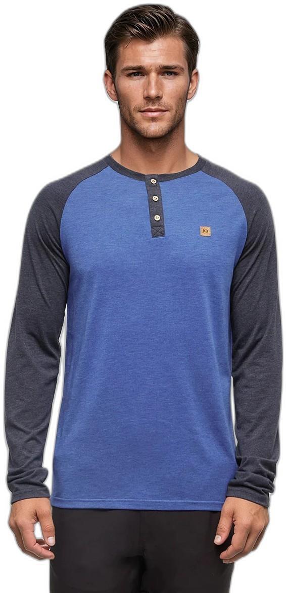 Baker Henley LS - Mens - seaport heather / midnight blue heather 1