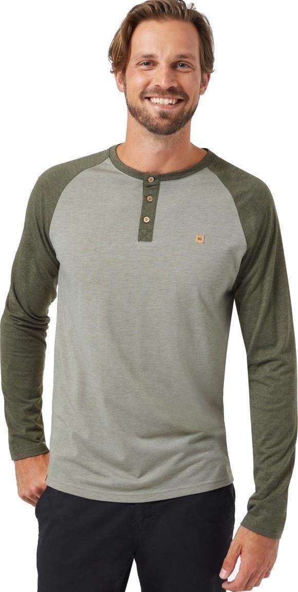 Baker Henley LS - Mens - vetiver green heather / olive night green heather 1