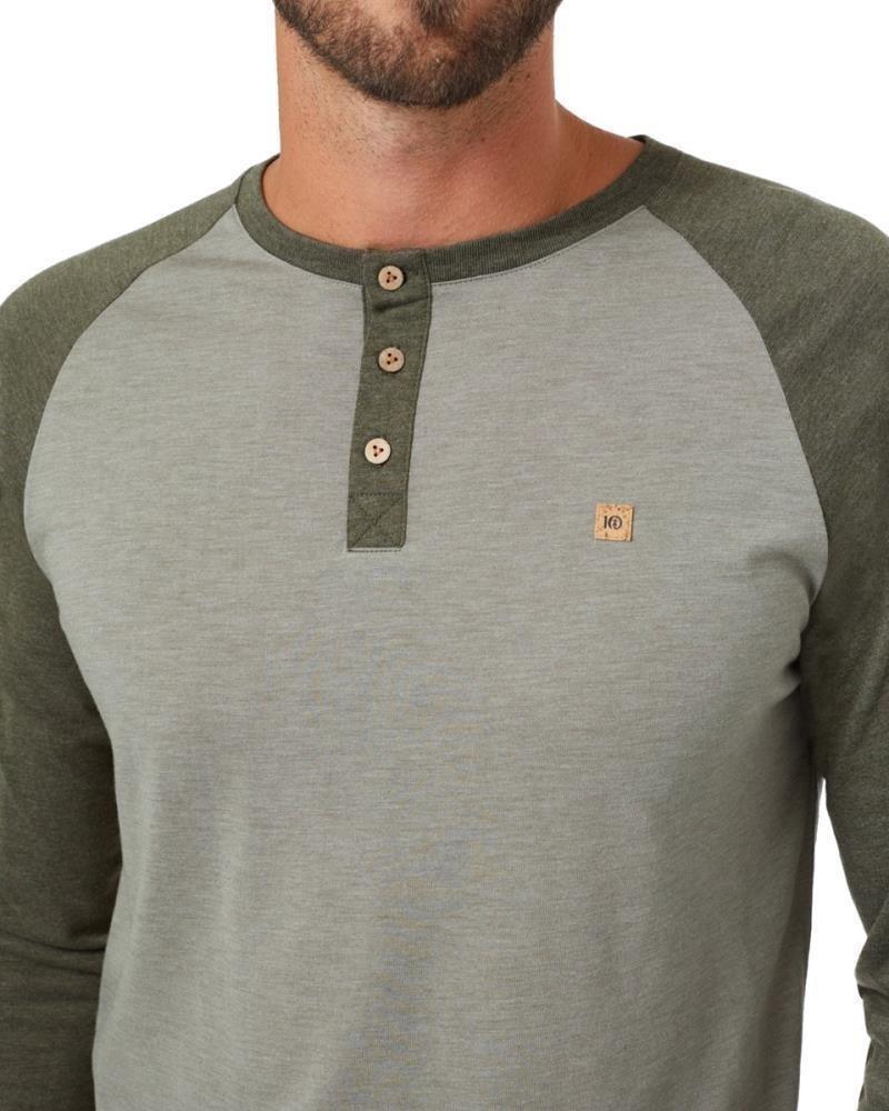 Baker Henley LS - Mens - vetiver green heather / olive night green heather 1
