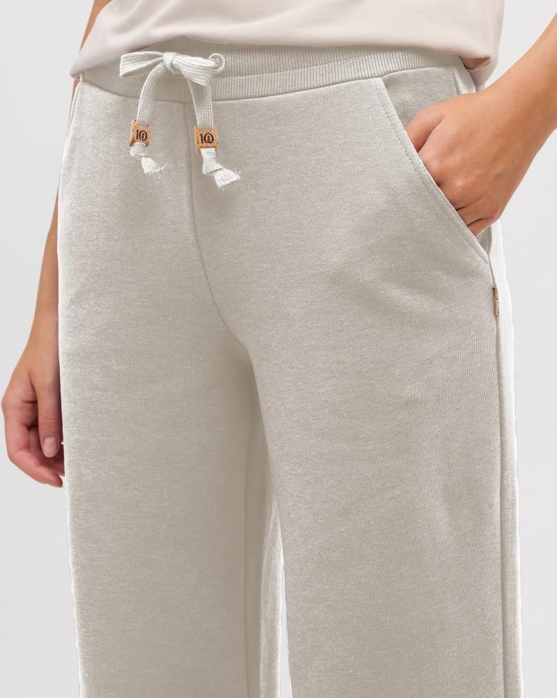 Bamone Wide Leg Sweatpants - Womens - pale oak heather v2 1