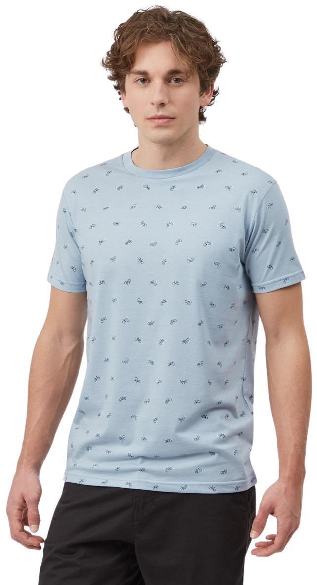 Bike Around Print T-Shirt - Mens - Blue Fog Heather 1