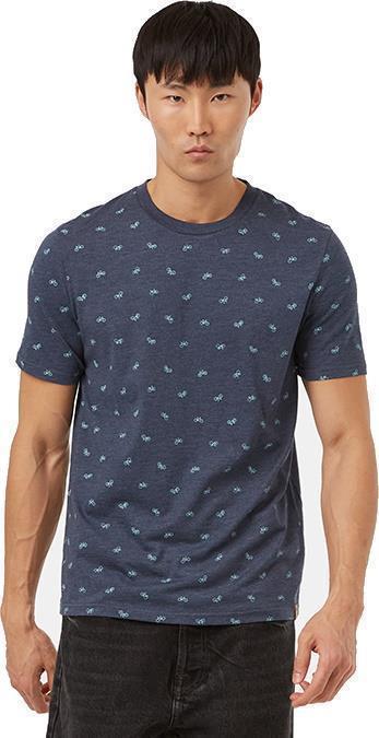 Bike Around Print T-Shirt - Mens - Dress Blue Heather / Tourmaline 1