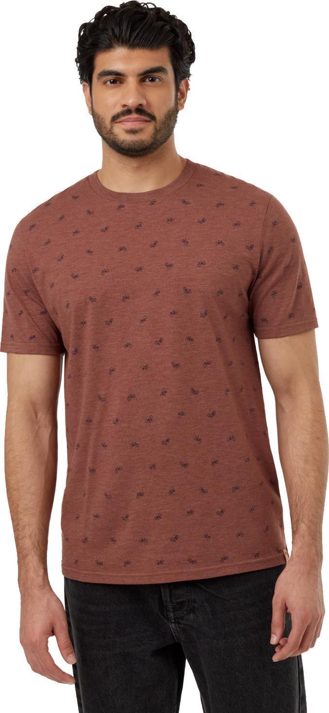 Bike Around Print T-Shirt - Mens - Mesa Red Heather / Midnight Blue 1