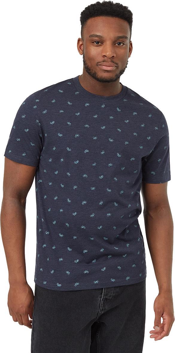 Bike Around Print T-Shirt - Mens - Midnight Blue Heather / Tourmaline 1
