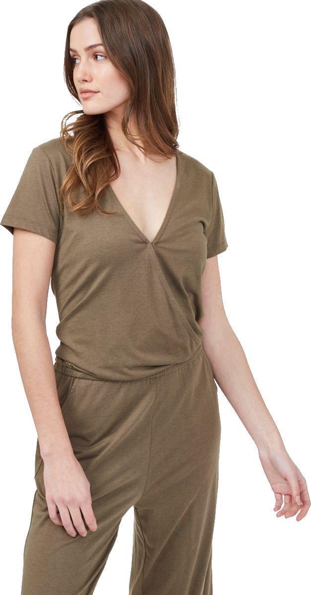 Blakely SS Knit Jumpsuit - Womens - olive night green 1
