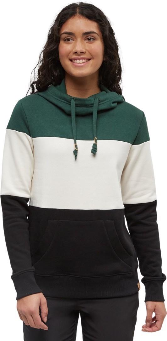 Blocked Banshee Hoodie - Womens - forest pine / undyed / meteorite black 1