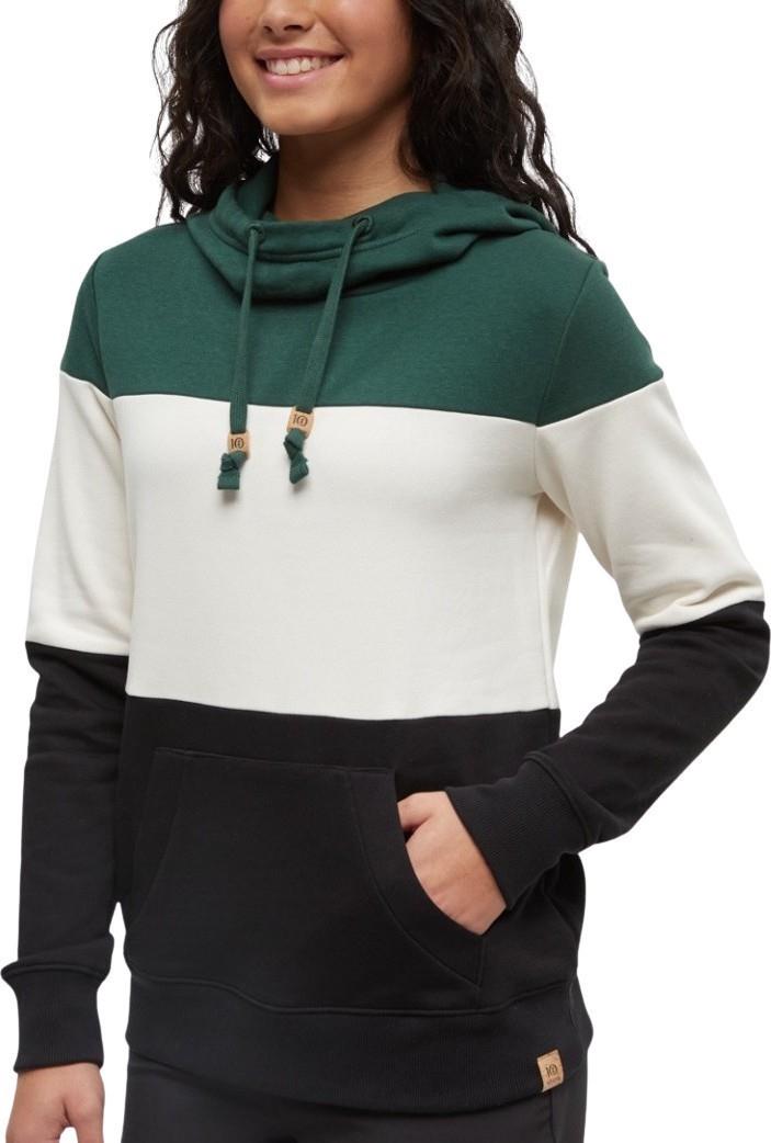 Blocked Banshee Hoodie - Womens - forest pine / undyed / meteorite black 1