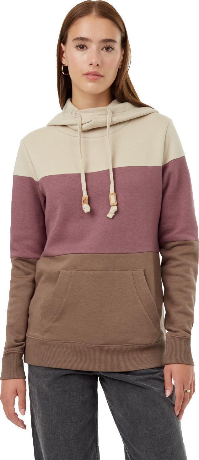 Blocked Banshee Hoodie - Womens - pale oak / shaded mauve / fossil 1