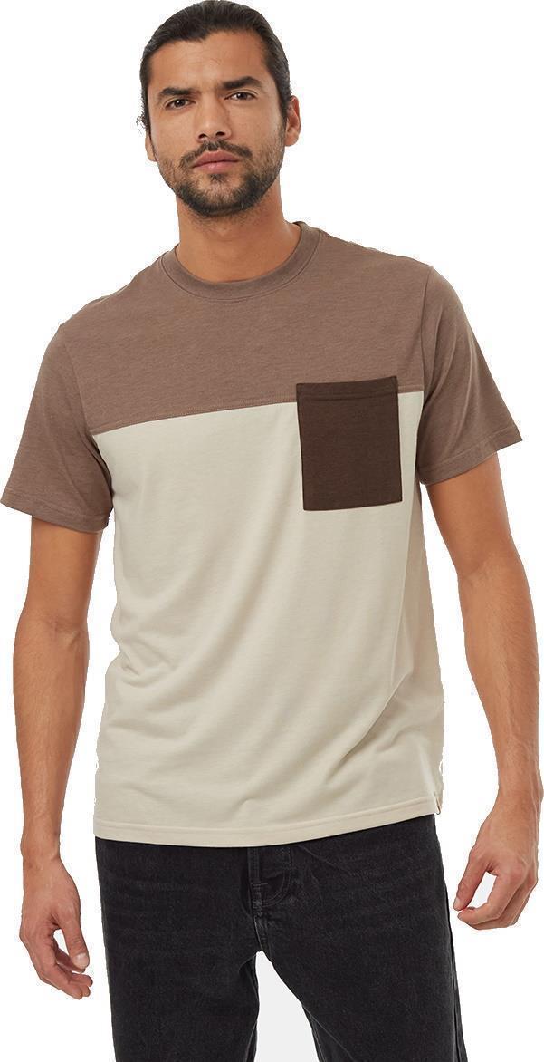 Blocked Pocket T-shirt - Mens - Fossil / Pale Oak / Slate Brown 1