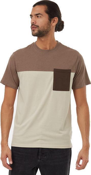 Blocked Pocket T-shirt - Mens - Fossil / Pale Oak / Slate Brown 2