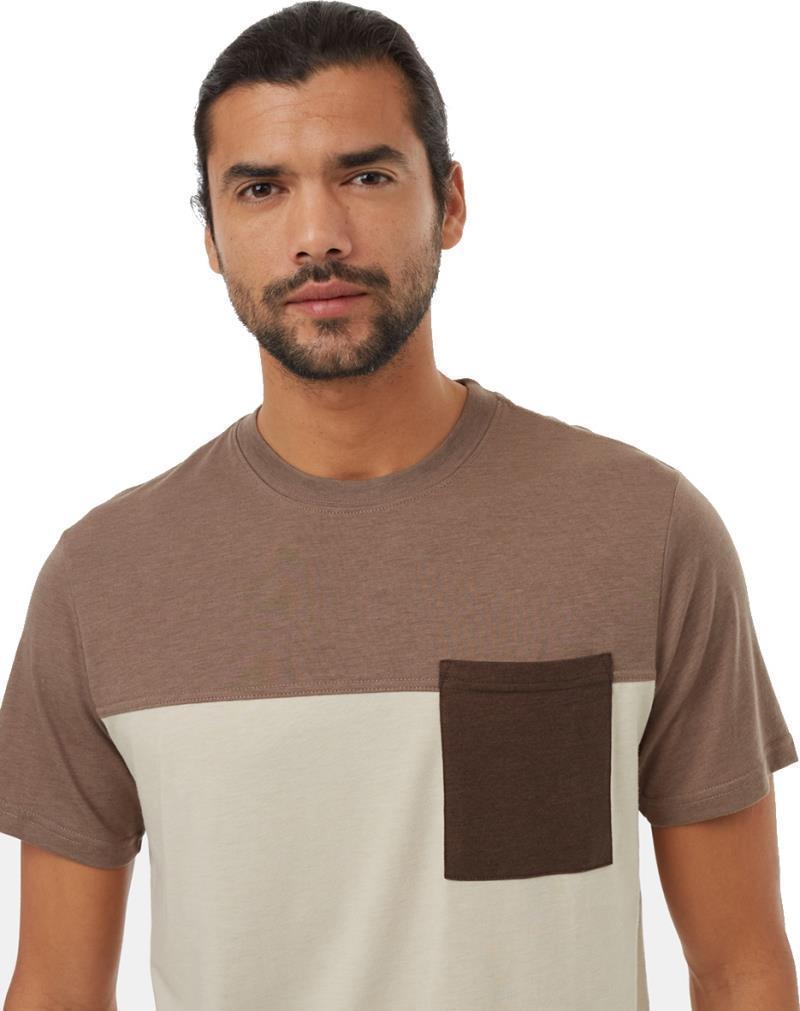 Blocked Pocket T-shirt - Mens - Fossil / Pale Oak / Slate Brown 4