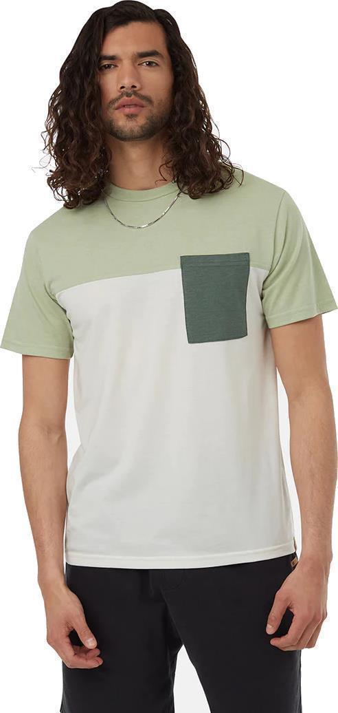 Blocked Pocket T-shirt - Mens - Light Sage / Undyed / Dark Sage 1