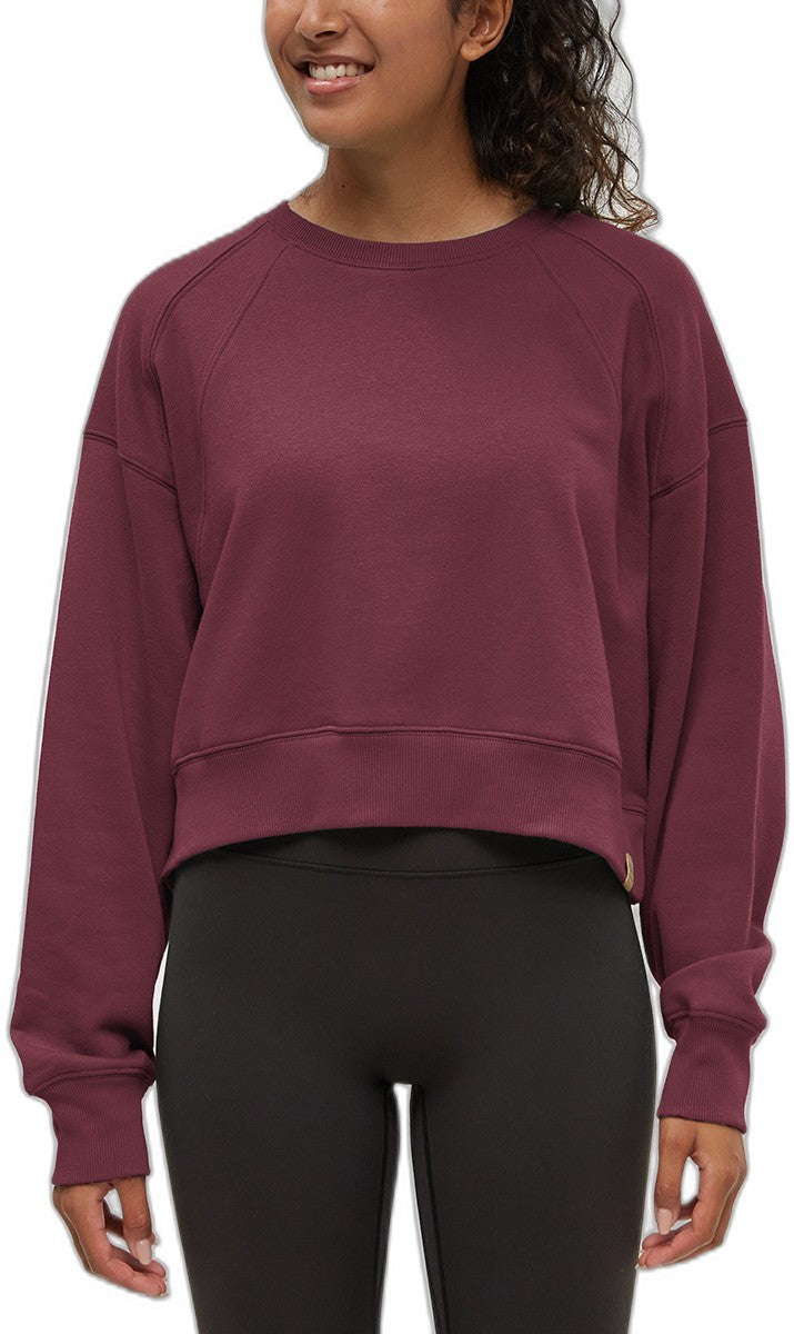 Bluffs Cropped Crew - Womens - deep burgundy 1