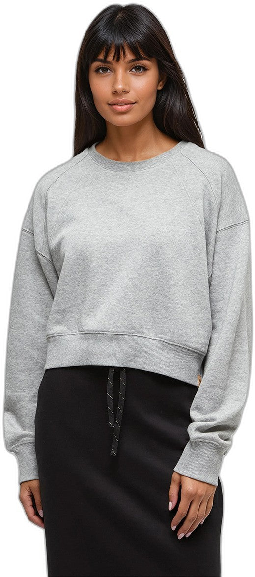 Bluffs Cropped Crew - Womens - harbour grey heather 1