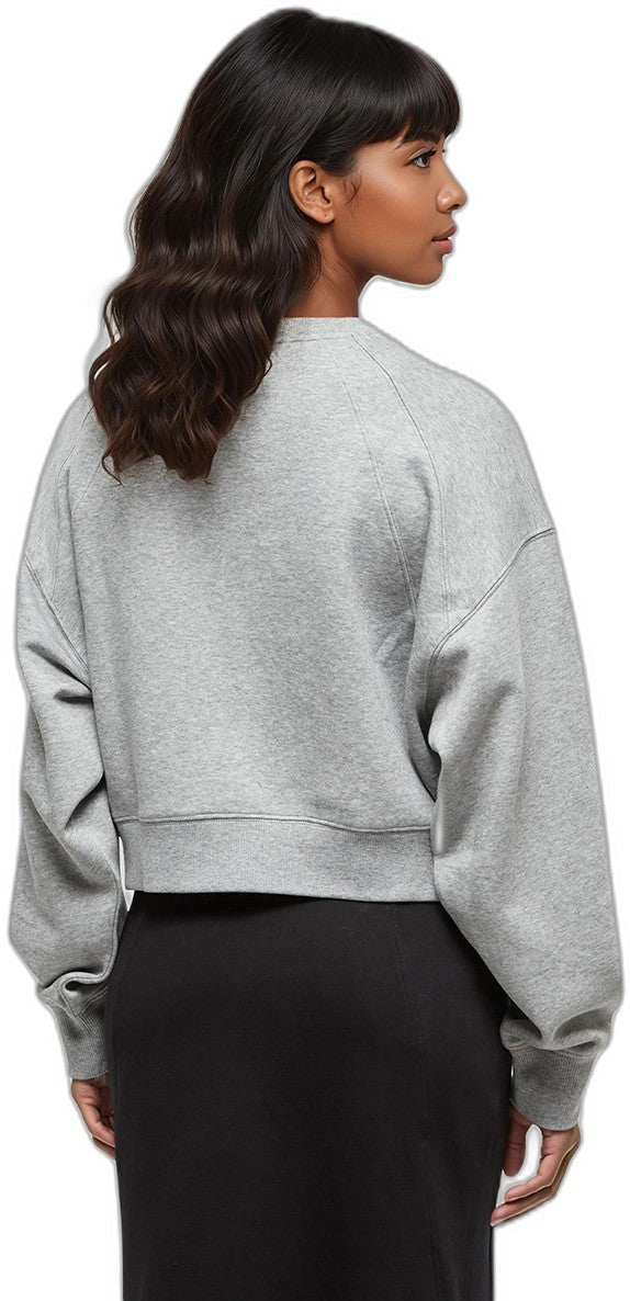 Bluffs Cropped Crew - Womens - harbour grey heather 1