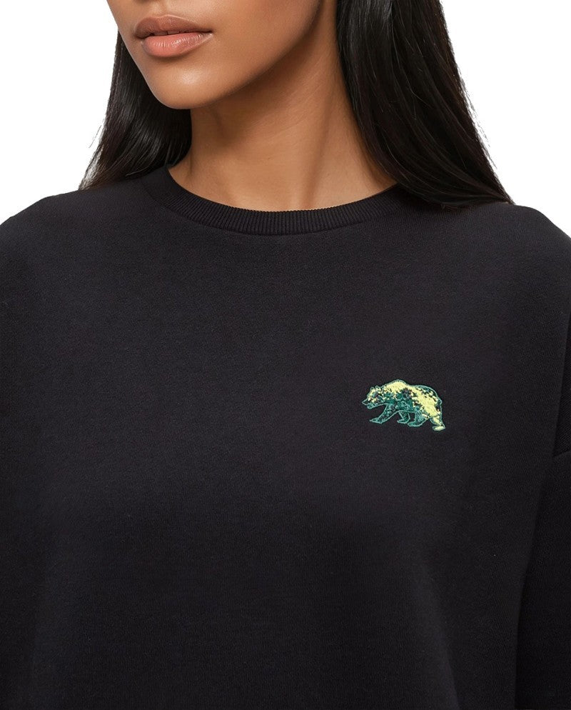 Boreal Wildlife Oversized Crew - Womens - meteorite black / boreal bear 1