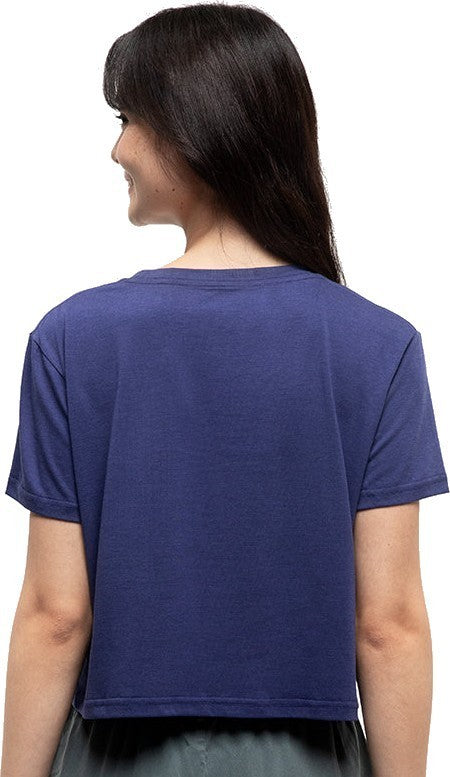 Breakwater Crop T-Shirt - Womens - indigo tide / photo 1