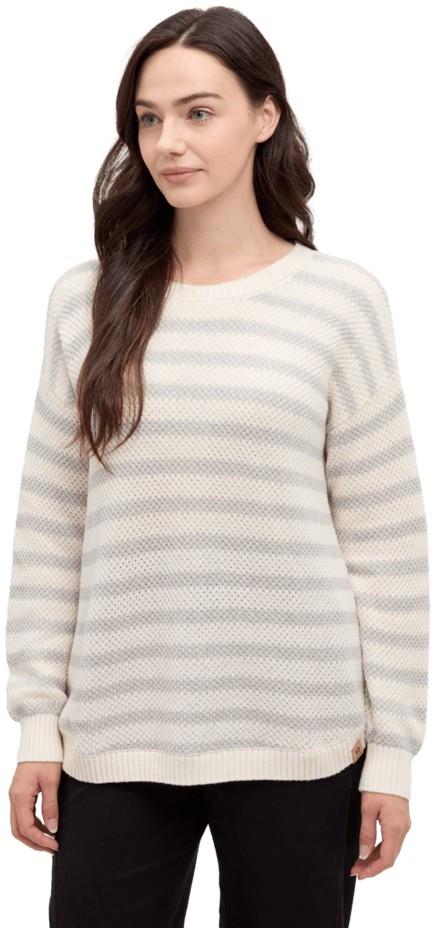 Broughton Sweater - Womens - cotton white / light grey heather linear stripe 1
