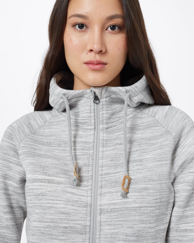 Burney Zip Hoodie - Womens - hi rise grey space dye 1