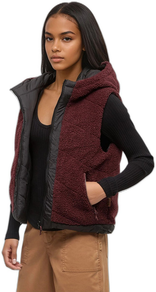 Collins Vest - Womens - deep burgundy / meteorite black 1