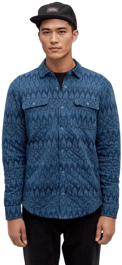 Colville Quilted Shacket - Mens - blue horizon heather / plateau print 1