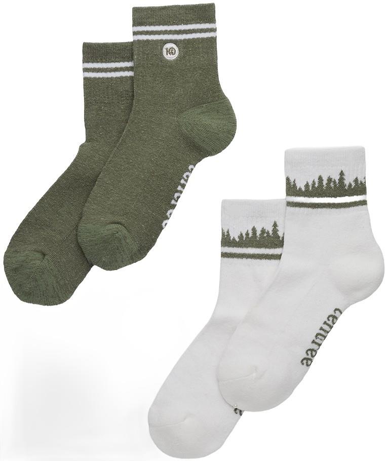 Cortes Socks - white juniper / agave stripes 1