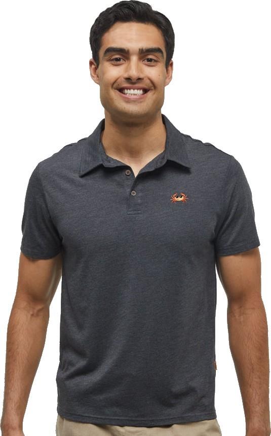 Crabby Astir Polo - Mens - meteorite black heather / deep coral 1