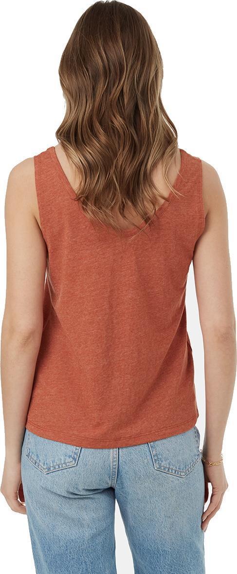 Double V Hemp Tank - Womens - baked clay heather 1