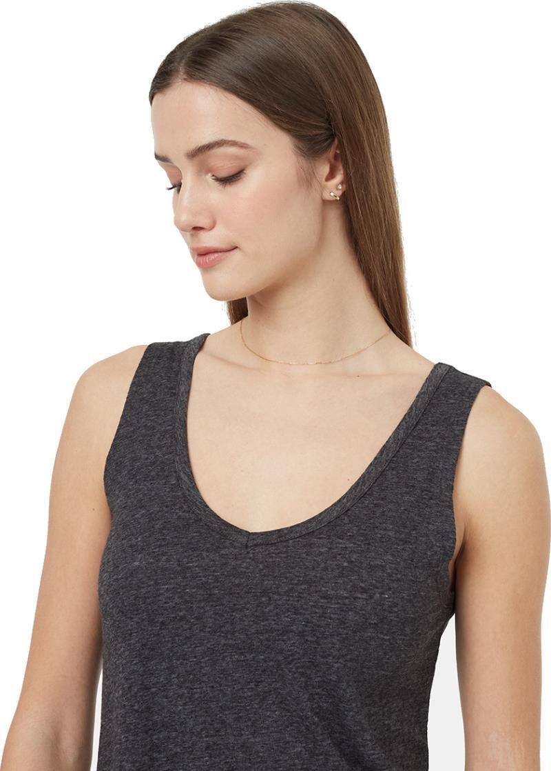 Double V Hemp Tank - Womens - meteorite black heather 1