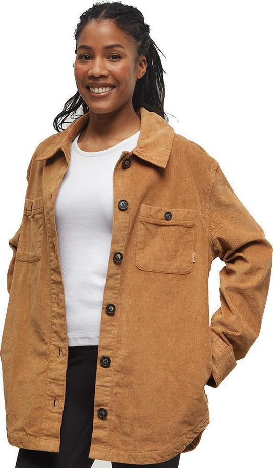 EcoStretch Corduroy Shacket - Womens - camel 1