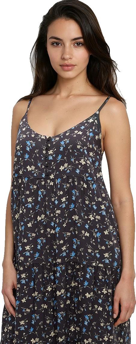 EcoWoven Crepe Hopewell Dress - graphite / scattered floral 1