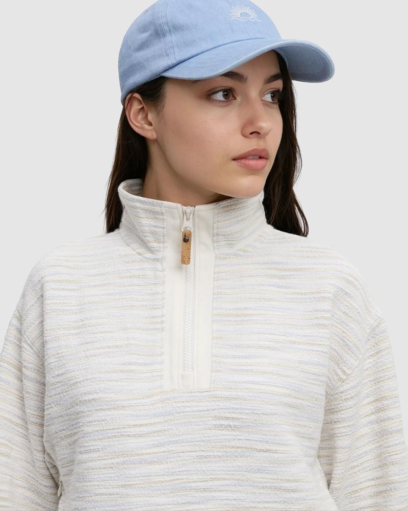 Elkhorn 1/4 Zip - Womens - cotton white flash stripe 1