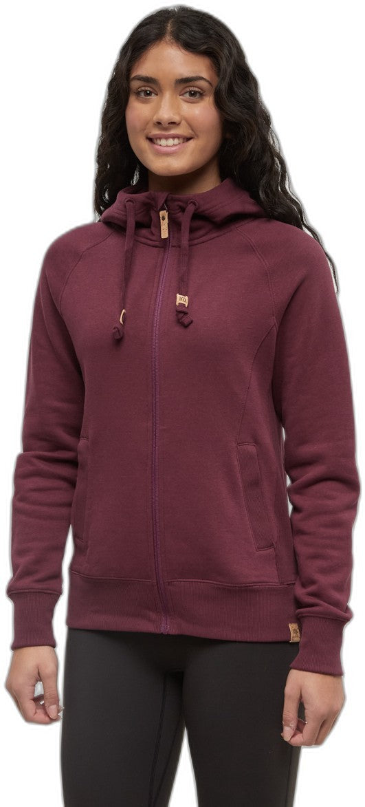 Elm Zip Hoodie - Womens - deep burgundy 1
