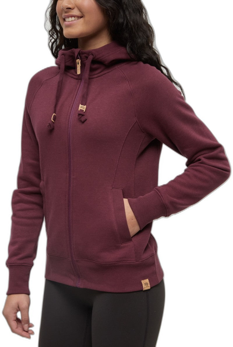 Elm Zip Hoodie - Womens - deep burgundy 1