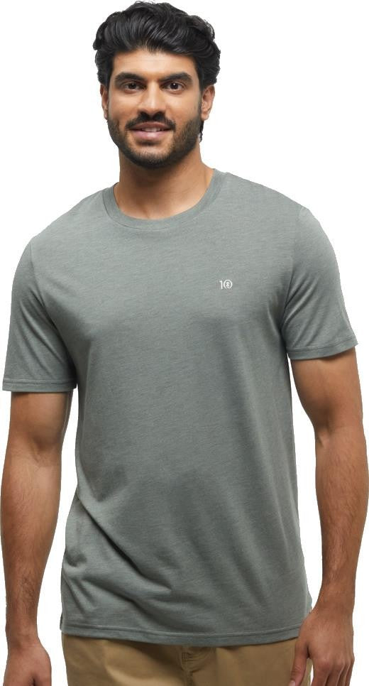 Embroidered Ten Classic T-Shirt - Mens - agave green heather / pale oak 1