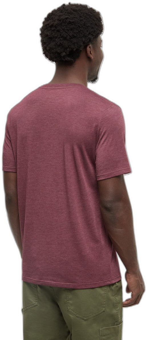 Embroidered Ten Classic T-Shirt - Mens - deep burgundy heather / camel 1