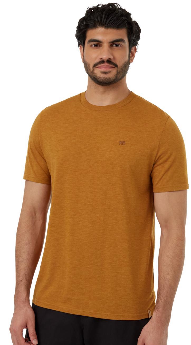 Embroidered Ten Classic T-Shirt - Mens - golden brown heather / soil 1