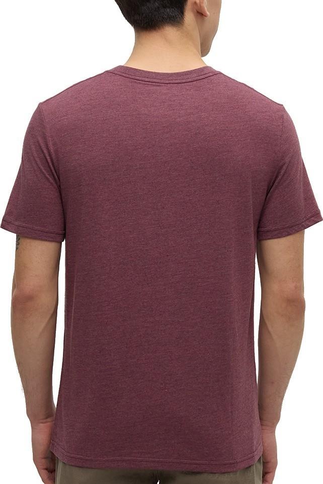Embroidered Ten Classic T-Shirt - Mens - rosewood fleck / midnight blue 1
