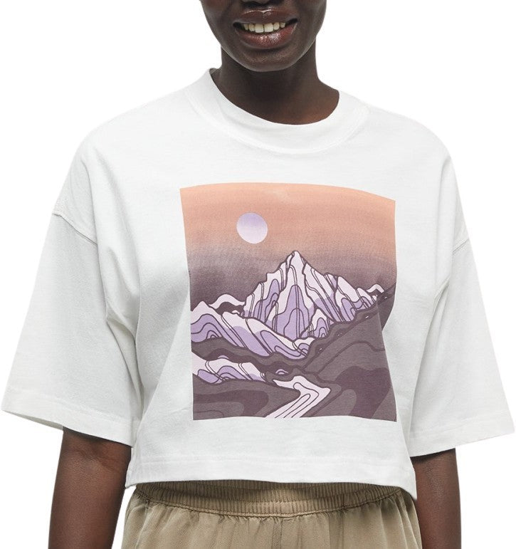 Emerald Edge Oversized Crop T-Shirt - Womens - undyed / huckleberry 1