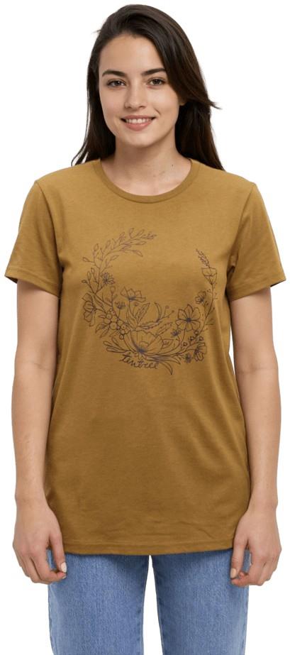 Evergreen Floral T-Shirt - Womens - cider / meteorite black 1