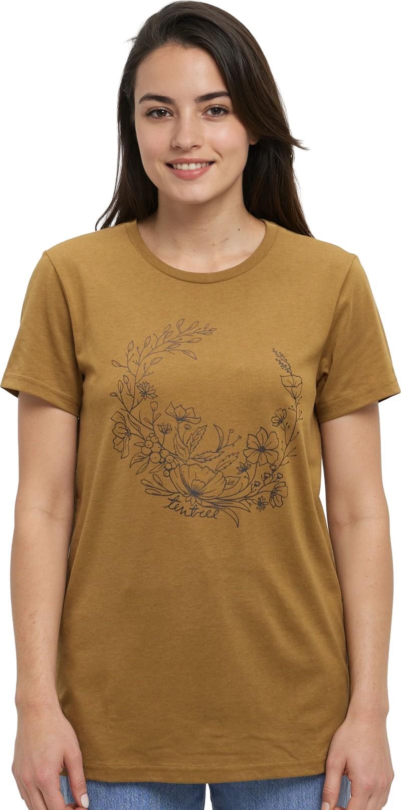 Evergreen Floral T-Shirt - Womens - cider / meteorite black 1